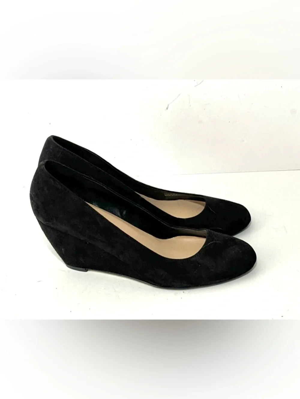 Cole Haan Womens Lainey Pump Size 10 B Black Suede Wedge Heel Dress Shoe